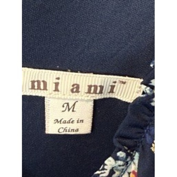 Mi Ami Francesca's Navy Blue Floral V-Neck Ruffled Maxi Dress Size Medium - Picture 6 of 9